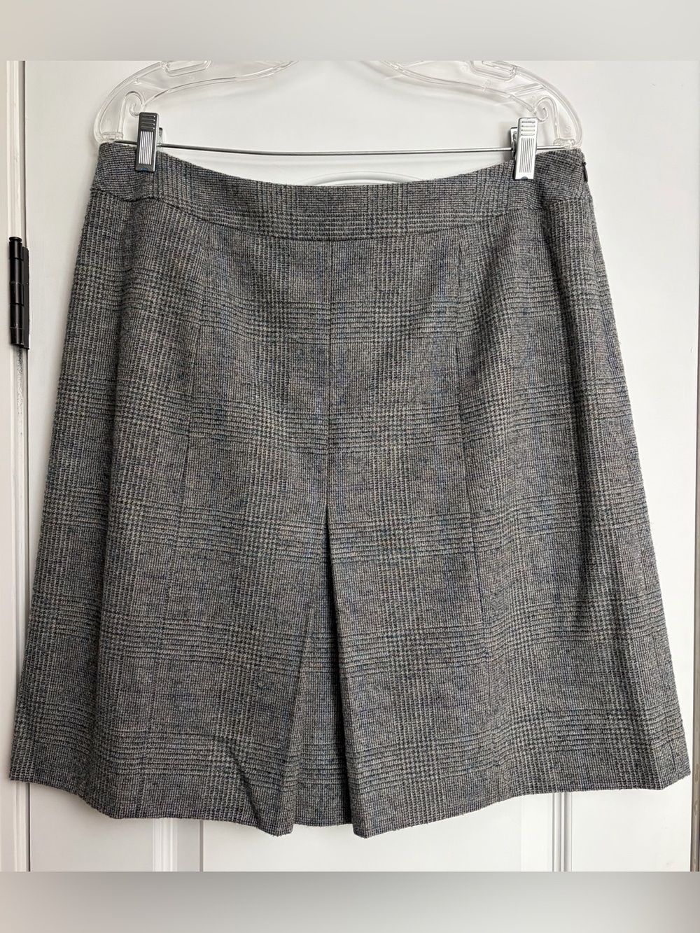 Brooks Bros Wool Pleated Glen Plaid A-Line Skirt 12 Old Money Preppy Academia